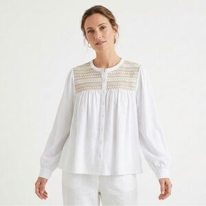 Boden Women's Embroidered Button Up Shirt Size 16 / 18